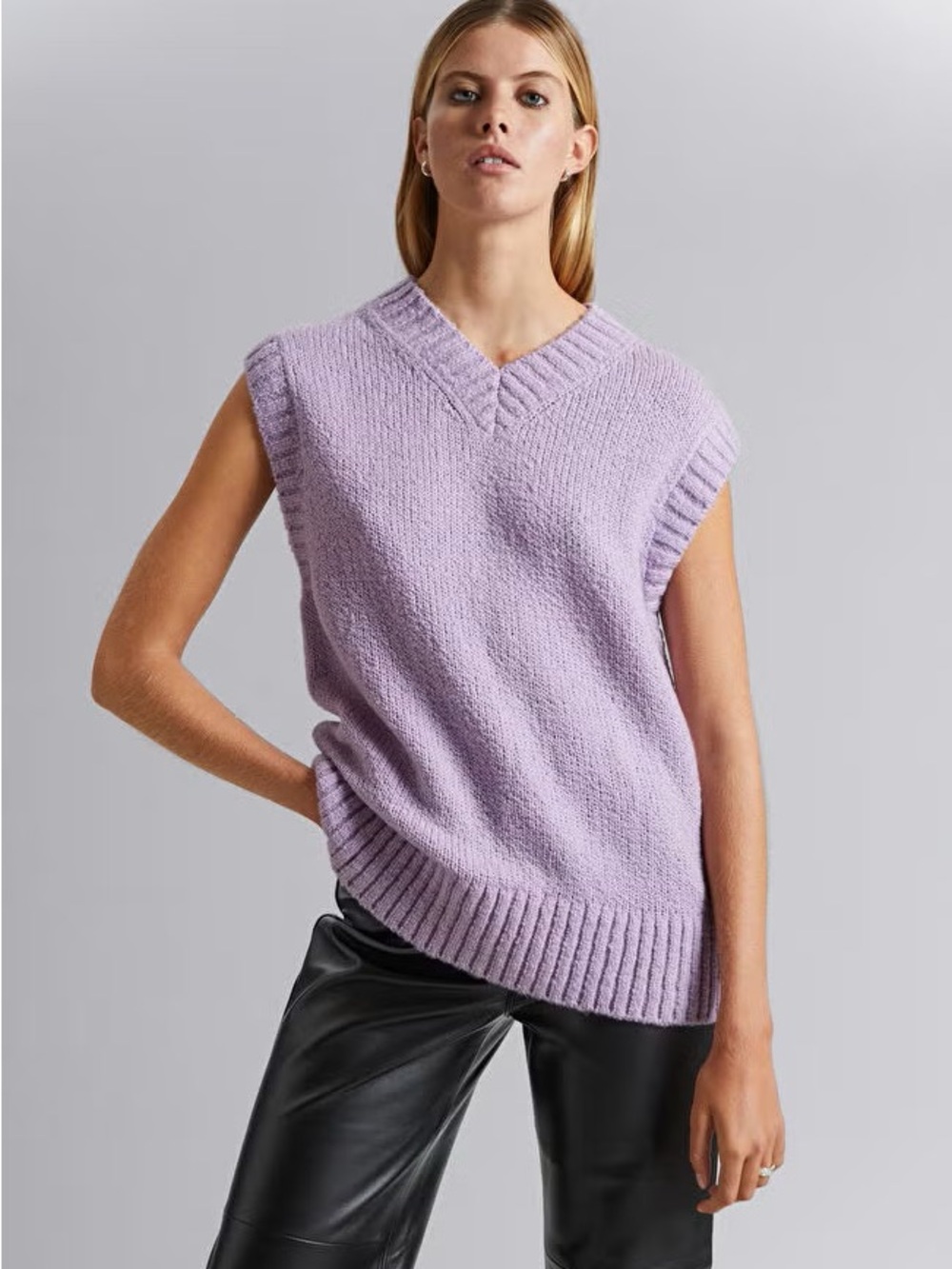 & Other Stories Lilac Wool Blend Sweater Vest